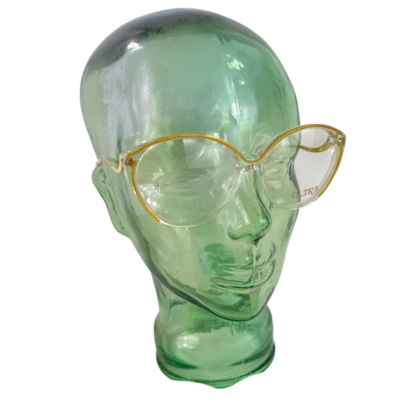 Rare ULTRA Zanadu Designer Gold Cat Eye Glasses Classic Clear Frames 59 18 NOS main image 10